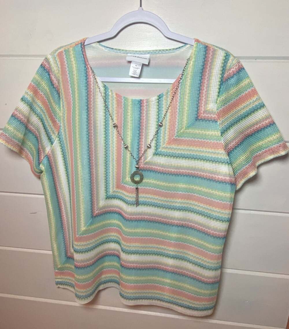 Boho,Alfred Dunner Isle Of Capri Size XL Pastel Knit Shirt